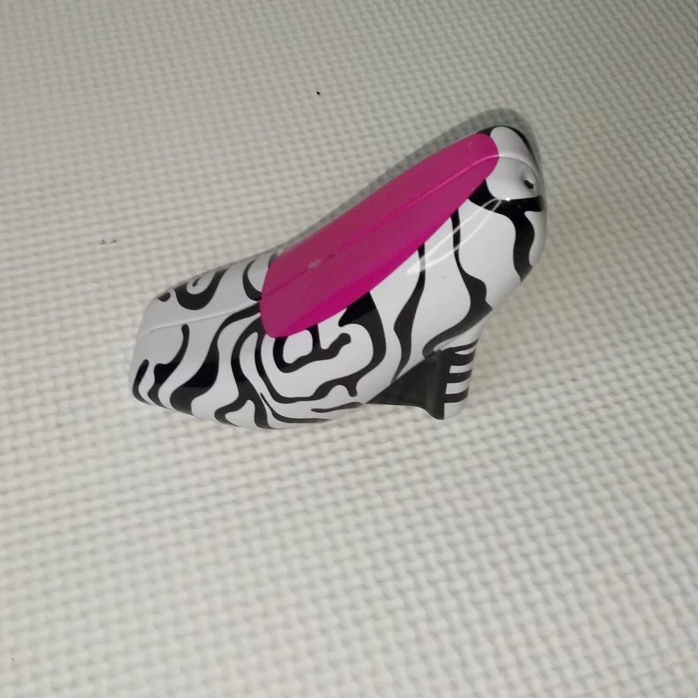 Zebra print with paint miniature high heel ornament